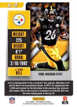 2018 Panini Contenders #16 Le'Veon Bell Back