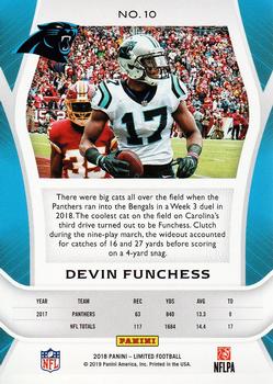 2018 Panini Limited #10 Devin Funchess Back