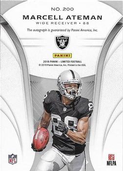 2018 Panini Limited #200 Marcell Ateman Back