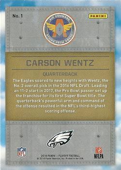 2018 Panini Playoff - Air Command Strike from Above #1 Carson Wentz Back