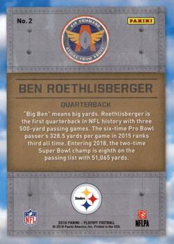 2018 Panini Playoff - Air Command Strike from Above #2 Ben Roethlisberger Back