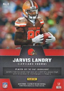 2018 Panini Player of the Day #8 Jarvis Landry Back
