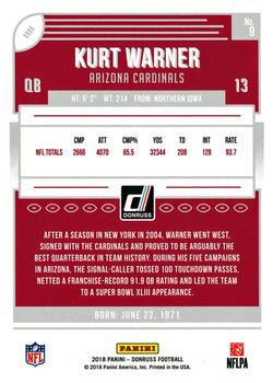2018 Donruss - Press Proof Bronze #9 Kurt Warner Back