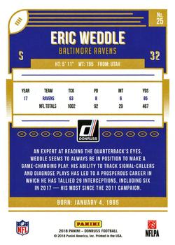 2018 Donruss - Press Proof Bronze #25 Eric Weddle Back