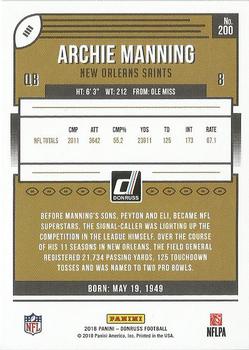 2018 Donruss - Press Proof Bronze #200 Archie Manning Back