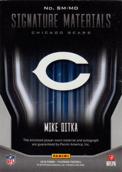 2018 Panini Playbook - Signature Materials Prime #SM-MD Mike Ditka Back