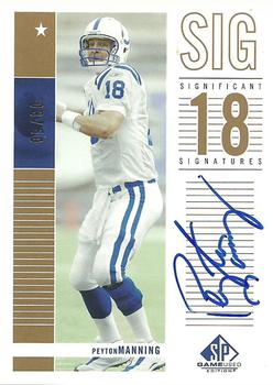2003 SP Game Used - Significant Signatures Tier 2 #SS2-PM Peyton Manning Front