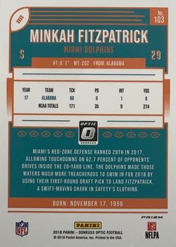 2018 Donruss Optic - Red and Yellow #103 Minkah Fitzpatrick Back