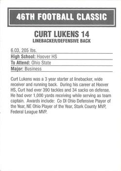2003 Big 33 Ohio High School #NNO Curt Lukens Back