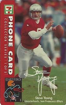 1995 7-Eleven Bottom Line Telecommunications Phone Cards #1 Steve Young Front