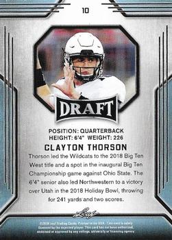 2019 Leaf Draft #10 Clayton Thorson Back