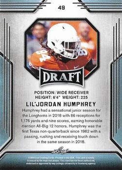 2019 Leaf Draft #49 Lil'Jordan Humphrey Back