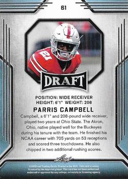 2019 Leaf Draft #61 Parris Campbell Back