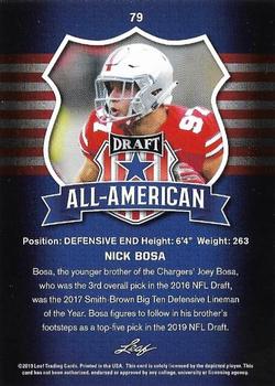 2019 Leaf Draft #79 Nick Bosa Back