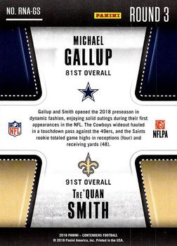 2018 Panini Contenders - Round Numbers #RNA-GS Michael Gallup / Tre'Quan Smith Back