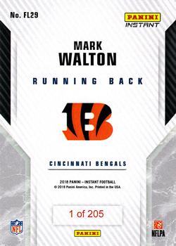 2018 Panini Instant NFL - Rookie Premiere First Look #FL29 Mark Walton Back