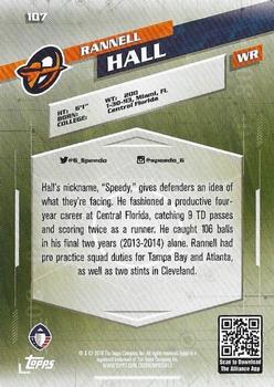 2019 Topps AAF #107 Rannell Hall Back