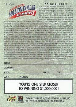 1997 Fleer - Million Dollar Moments Blank Front #19 Game Card 19 of 50 Back