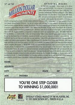 1997 Fleer - Million Dollar Moments Blank Front #37 Game Card 37 of 50 Back