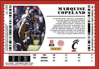 2019 Panini Contenders Draft Picks Collegiate #250 Marquise Copeland Back