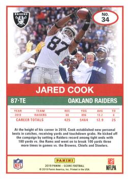 2019 Score #34 Jared Cook Back