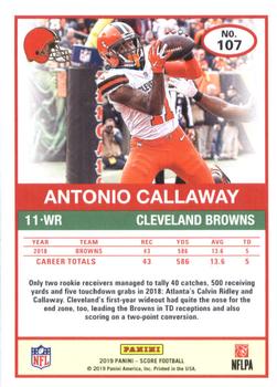2019 Score #107 Antonio Callaway Back