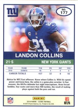 2019 Score #177 Landon Collins Back