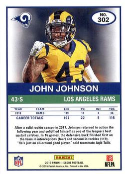 2019 Score #302 John Johnson Back