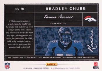 2018 Panini One - Rookie Dual Patch Autographs Red #70 Bradley Chubb Back