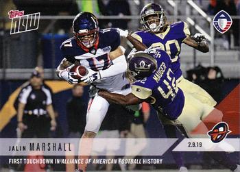 2019 Topps Now AAF #1 Jalin Marshall Front