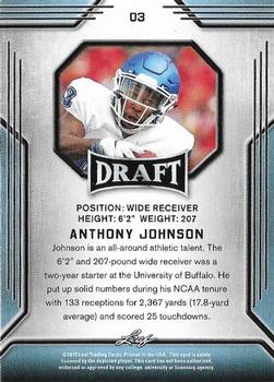 2019 Leaf Draft - Gold #03 Anthony Johnson Back