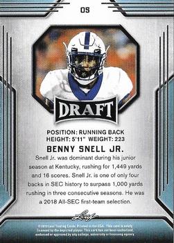 2019 Leaf Draft - Gold #05 Benny Snell Jr. Back