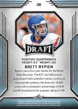 2019 Leaf Draft - Gold #06 Brett Rypien Back