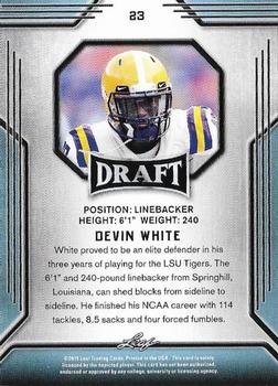 2019 Leaf Draft - Gold #23 Devin White Back