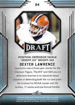 2019 Leaf Draft - Gold #24 Dexter Lawrence Back