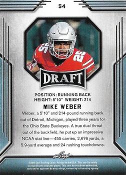 2019 Leaf Draft - Gold #54 Mike Weber Back