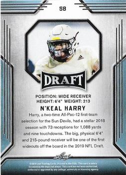 2019 Leaf Draft - Gold #58 N'Keal Harry Back