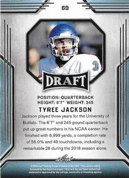 2019 Leaf Draft - Gold #69 Tyree Jackson Back