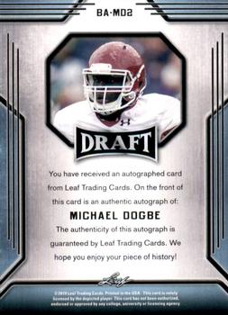 2019 Leaf Draft - Autographs #BA-MD2 Michael Dogbe Back