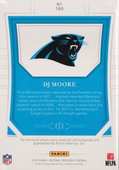 2018 Panini National Treasures - Rookie Patch Autographs Midnight #184 DJ Moore Back