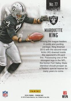 2016 Panini Day - Cracked Ice #77 Marquette King Back
