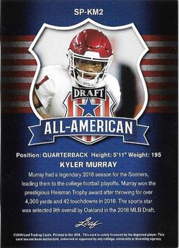 2019 Leaf Draft - Kyler Murray SPs #SP-KM2 Kyler Murray Back