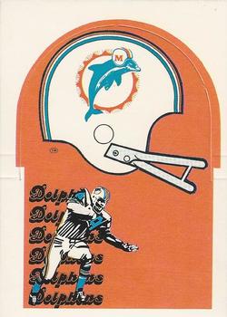 1976 Sunbeam NFL Stand-ups - No Sunbeam Logo #NNO Miami Dolphins Front