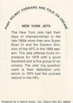 1976 Sunbeam NFL Stand-ups - No Sunbeam Logo #NNO New York Jets Back