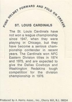 1976 Sunbeam NFL Stand-ups - No Sunbeam Logo #NNO St. Louis Cardinals Back