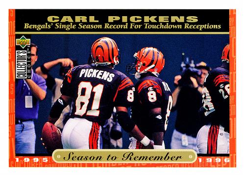 1996 Collector's Choice Season to Remember Blow-ups #50 Carl Pickens Front