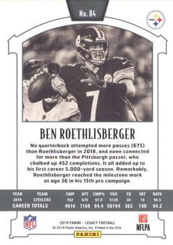 2019 Panini Legacy #84 Ben Roethlisberger Back