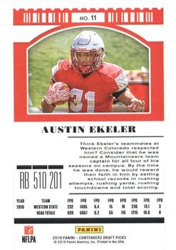 2019 Panini Contenders Draft Picks Collegiate - Fame Ticket #11 Austin Ekeler Back