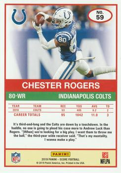 2019 Score - 30th Anniversary #59 Chester Rogers Back
