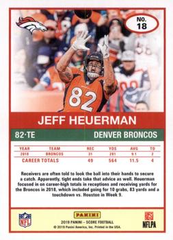 2019 Score - Red #18 Jeff Heuerman Back